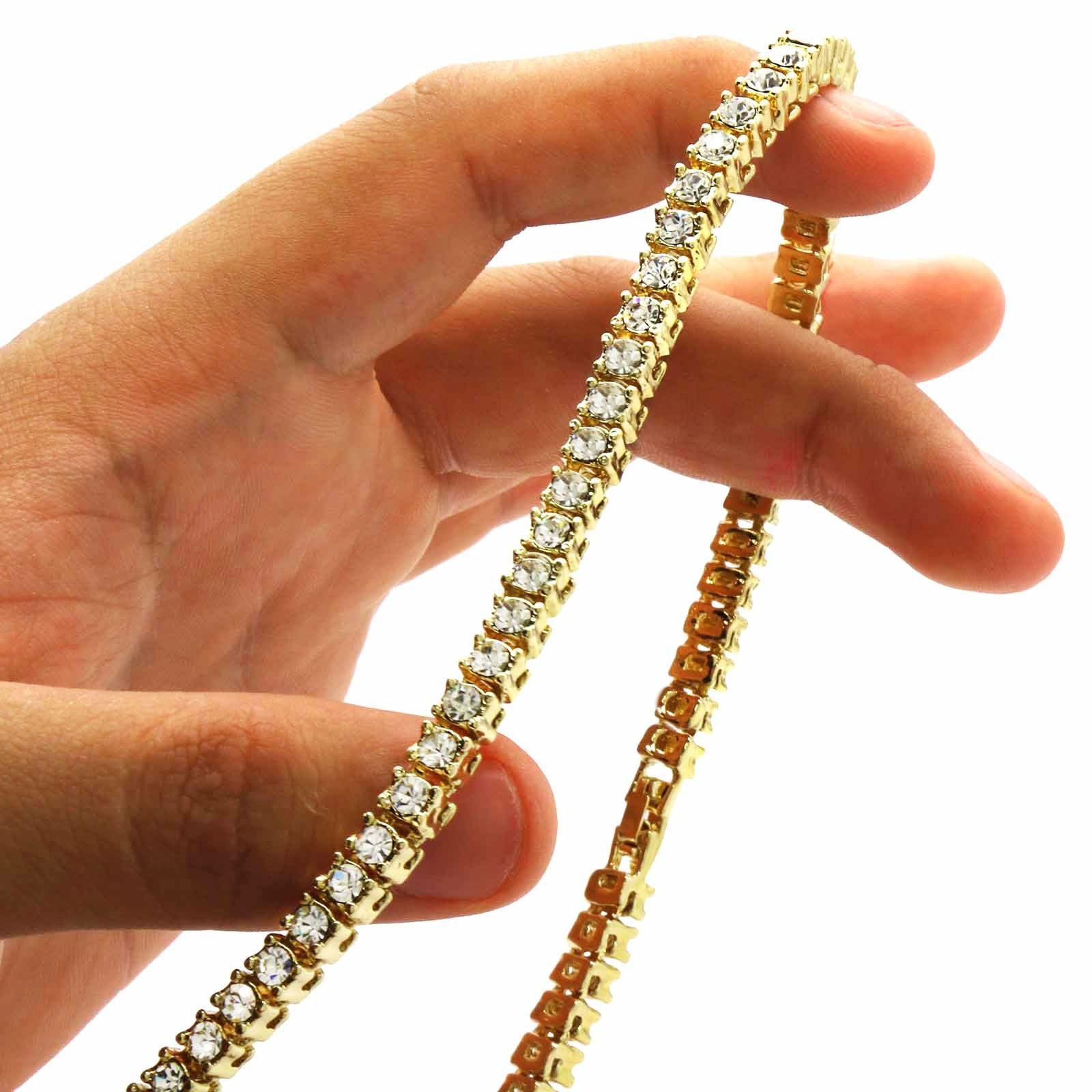 GOLD TENNIS CHAIN 18" 20" 24" 30"