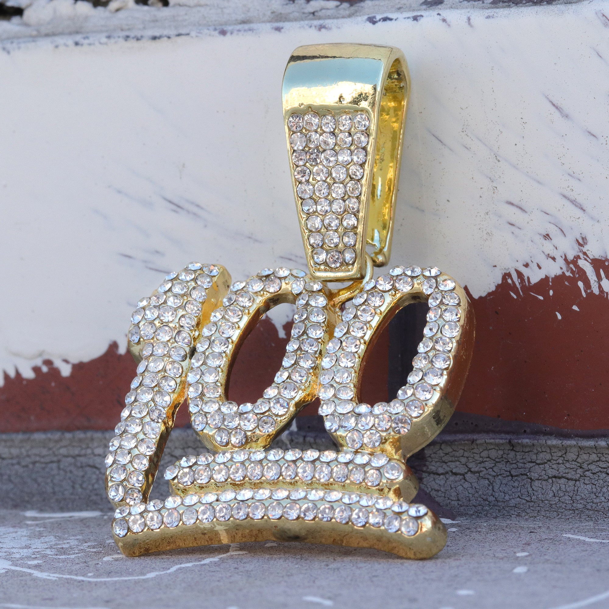 Hip Hop Iced Lab Diamond 18k Gold plated 100 Emoji Charm Pendant