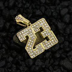 #23 Pendant 24" Rope Chain Men's 18k Gold Plated Jewelry