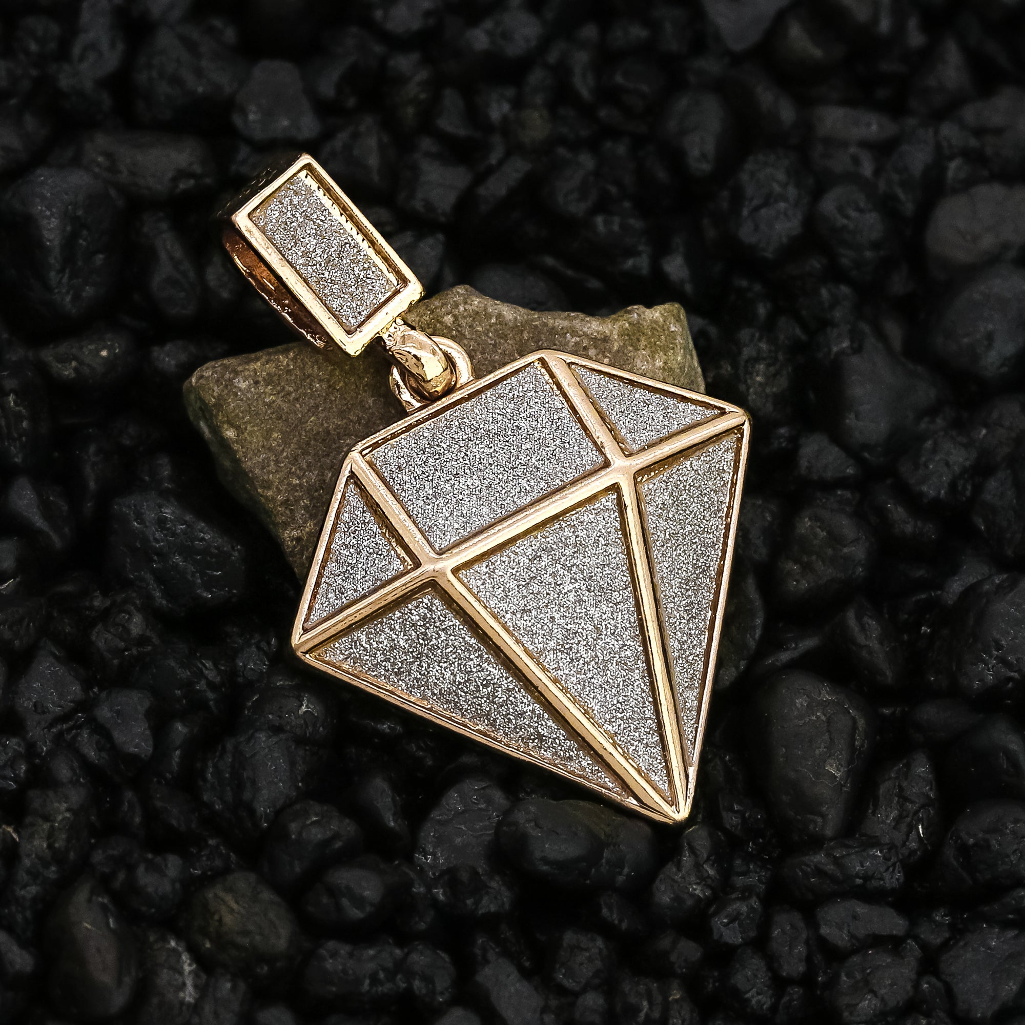 D Shape Stardust Pendant Rope Chain Men's Hip Hop 18k Cz Jewelry Necklace Choker
