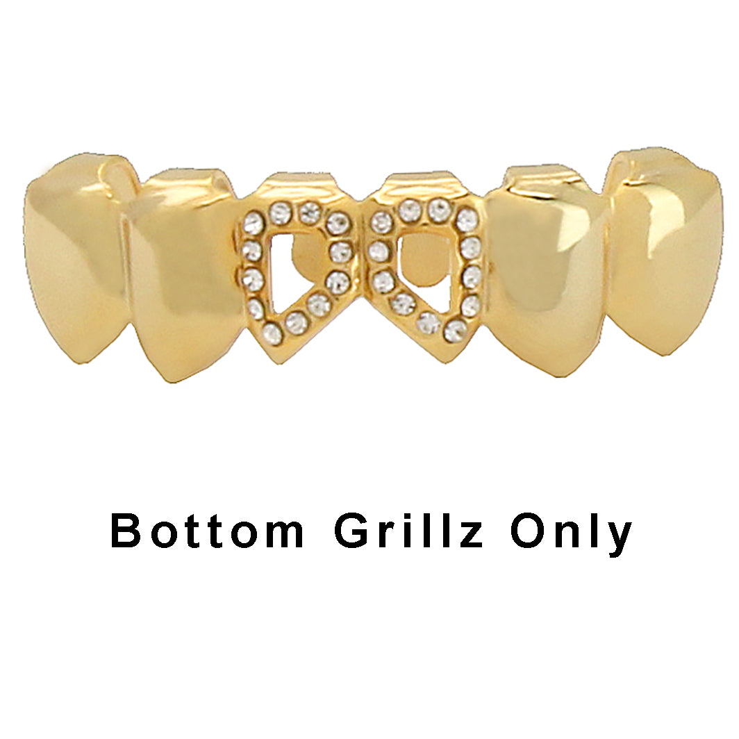 GRILLZ SET GOLD HOLLOW CZ2