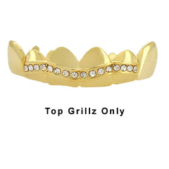GRILLZ SET GOLD 1 ROW WAVE CZ