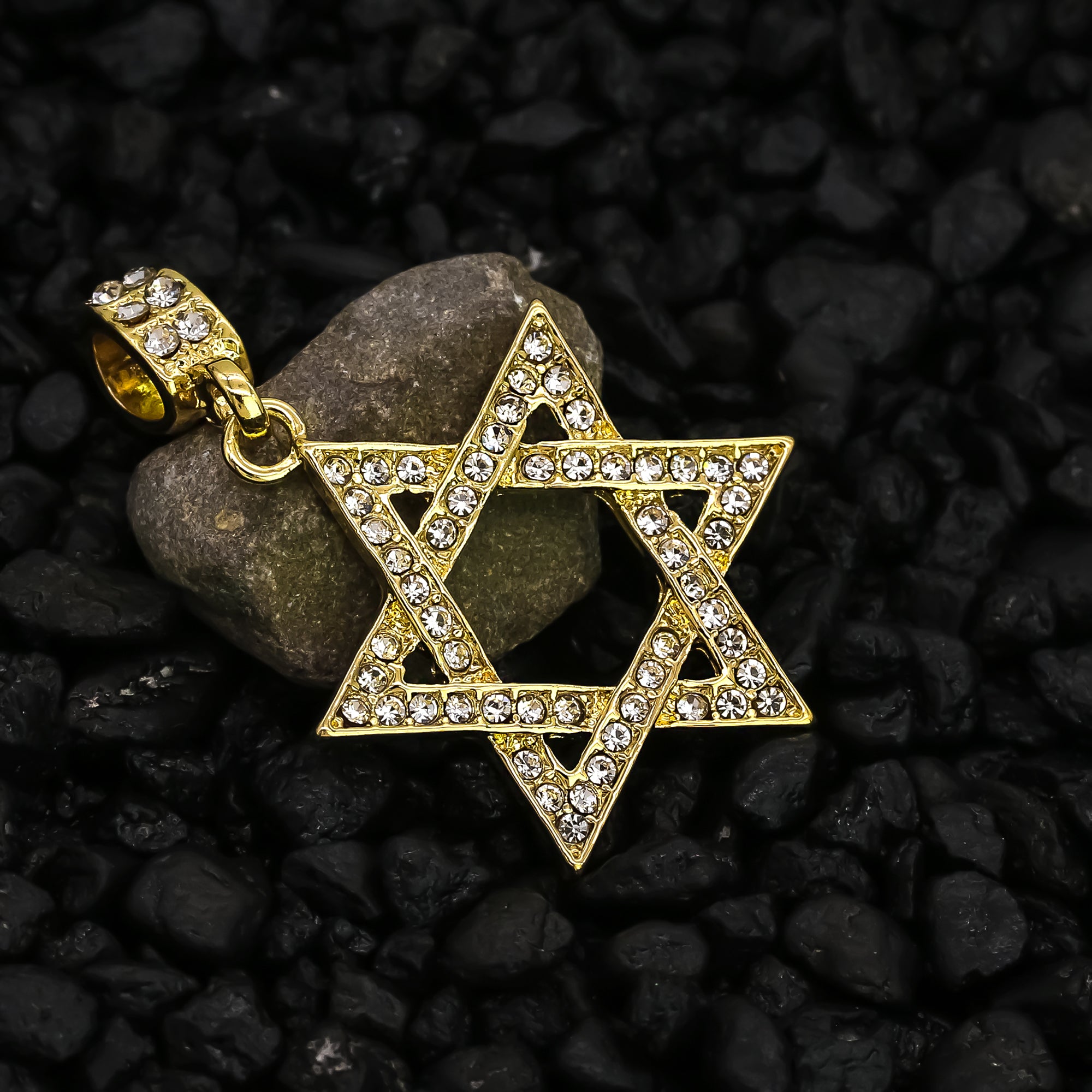 Star Of David Pendant 24" Rope Chain Hip Hop 18k Jewelry Necklace J1