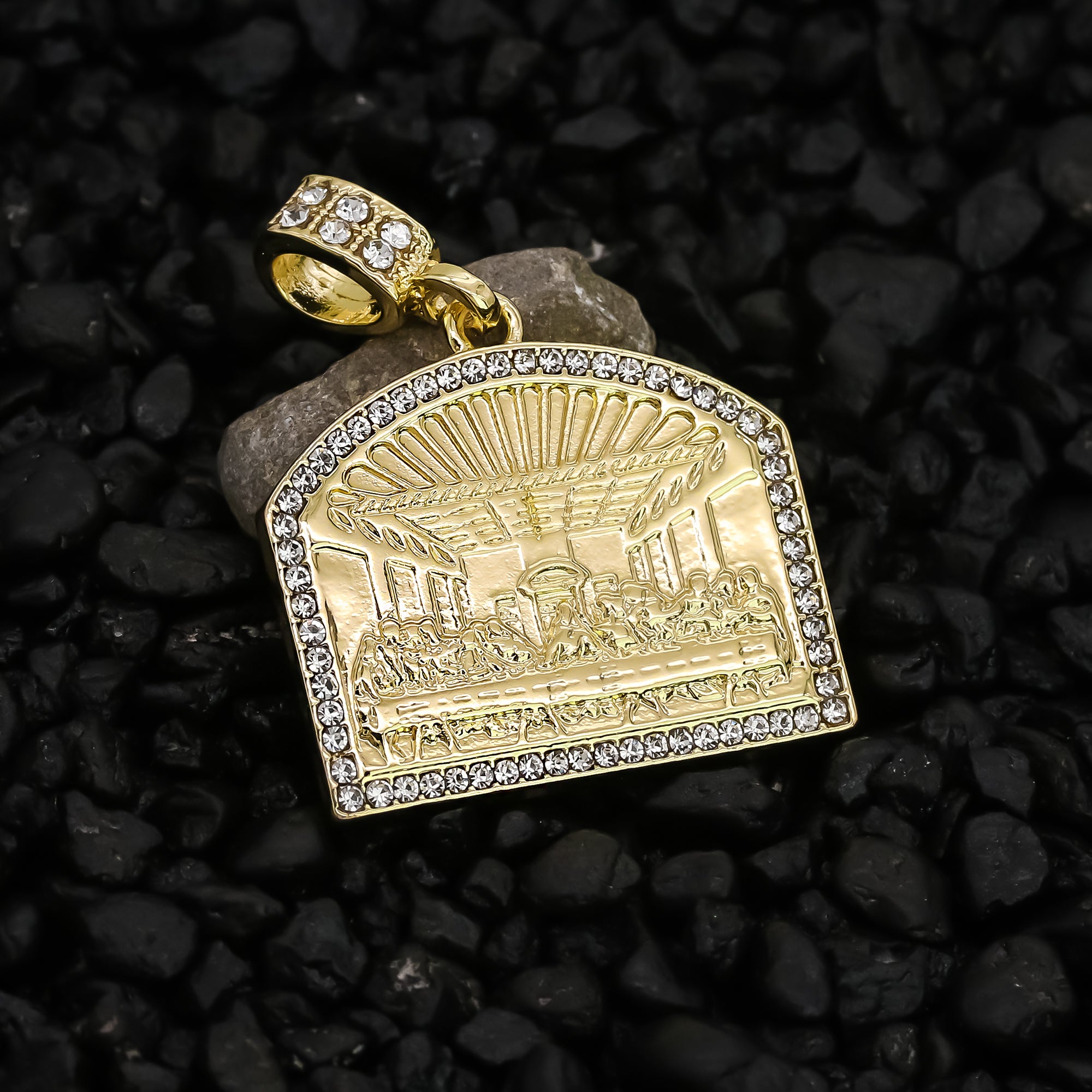 Last Supper Pendant 24" Rope Chain Hip Hop 18k Jewelry Necklace