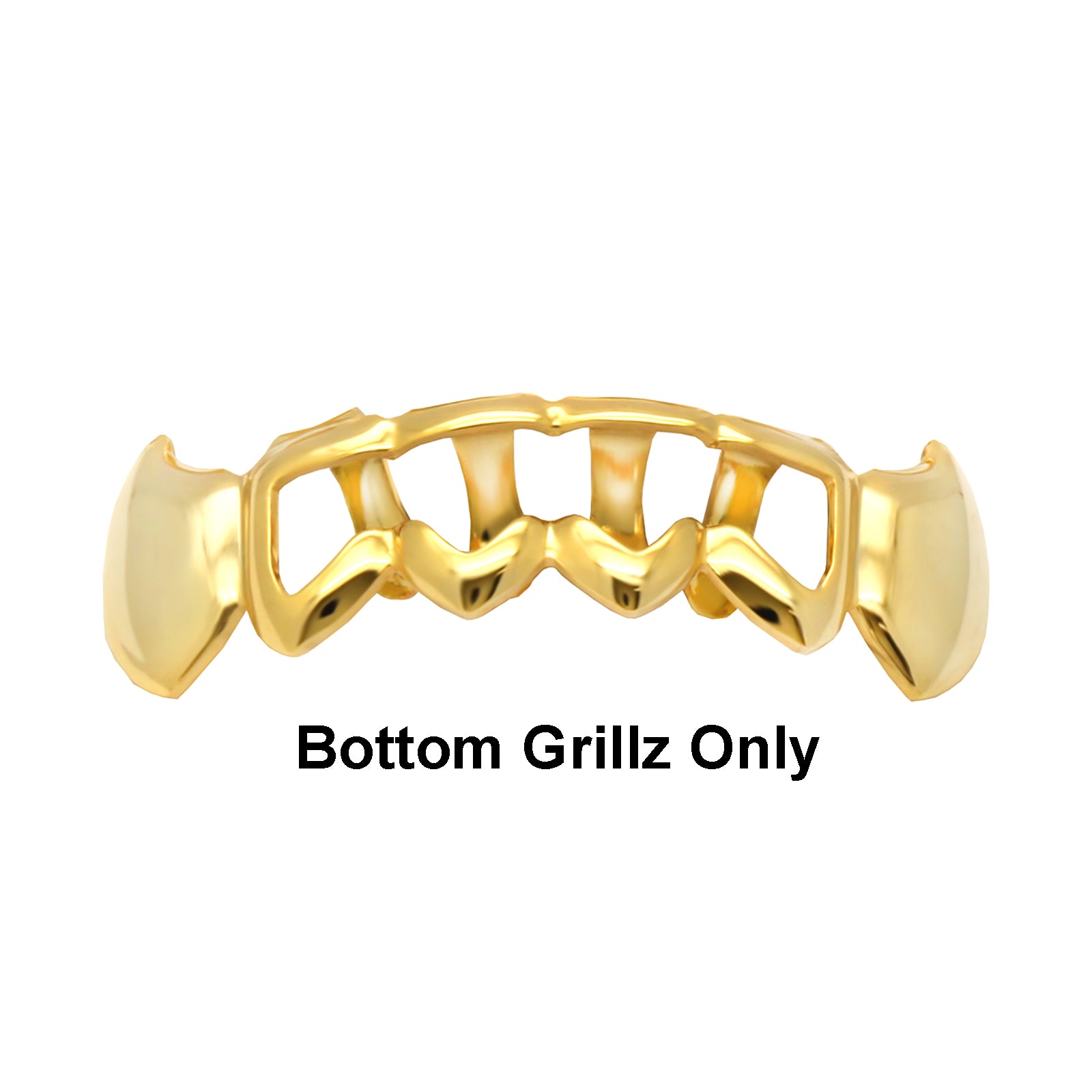 GRILLZ SET GOLD FANG WAVE HOLLOW