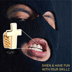 Single Tooth Cross 18k Gold Plated