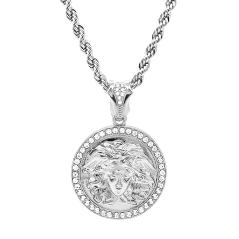 SILVER MEDUSA PENDANT MEDALLION