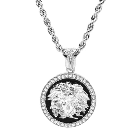 SILVER MEDUSA PENDANT MEDALLION Bk