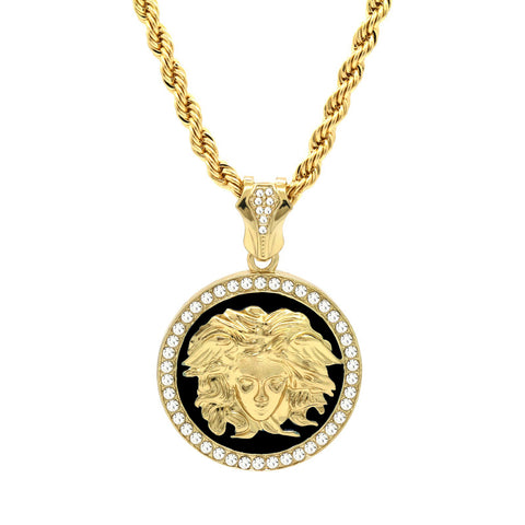 MEDUSA PENDANT MEDALLION Gold/BLK