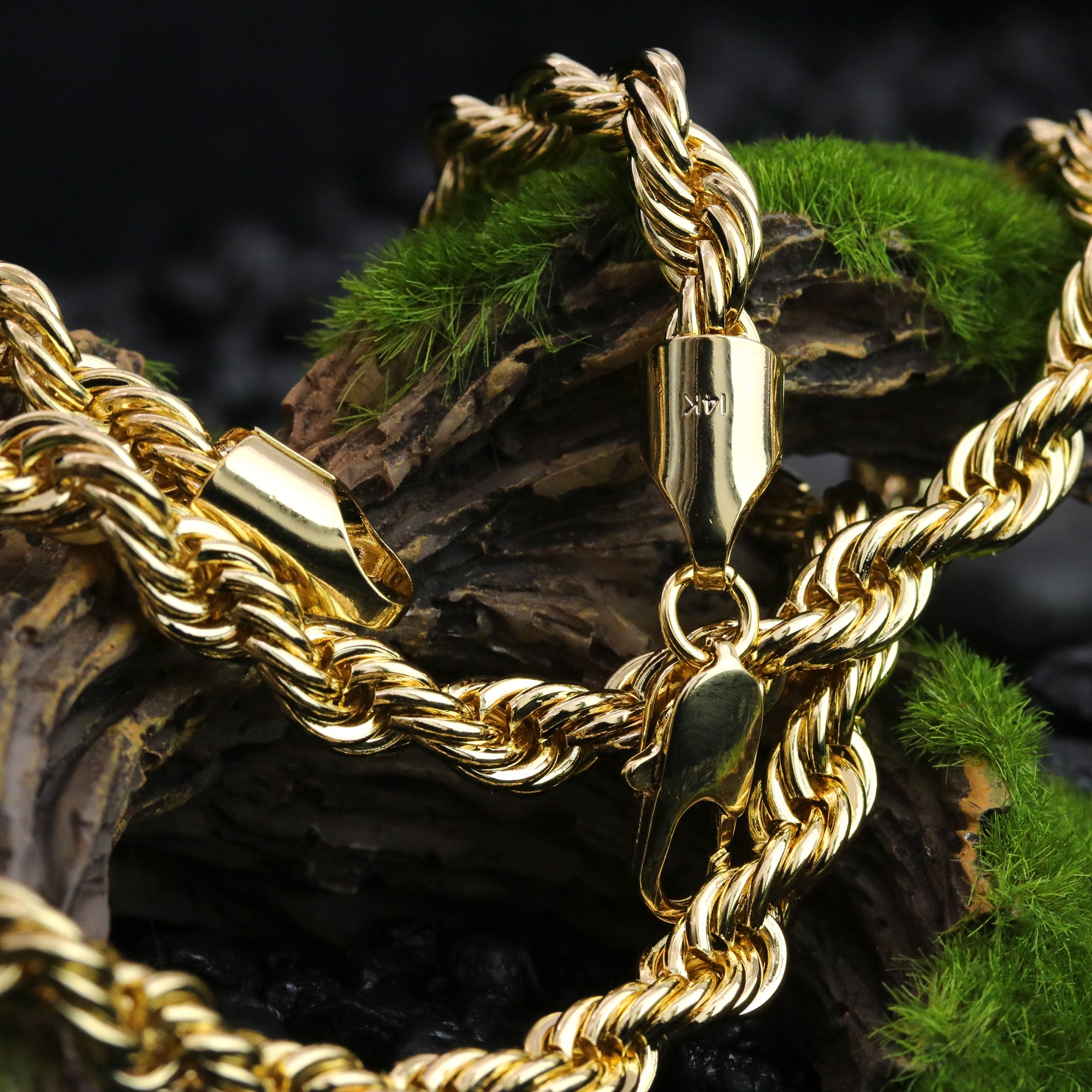 Oval Flat Bottom Wave Guadalupe Pendant Rope 6mm 24 Necklace Men's 14k Gold Plated