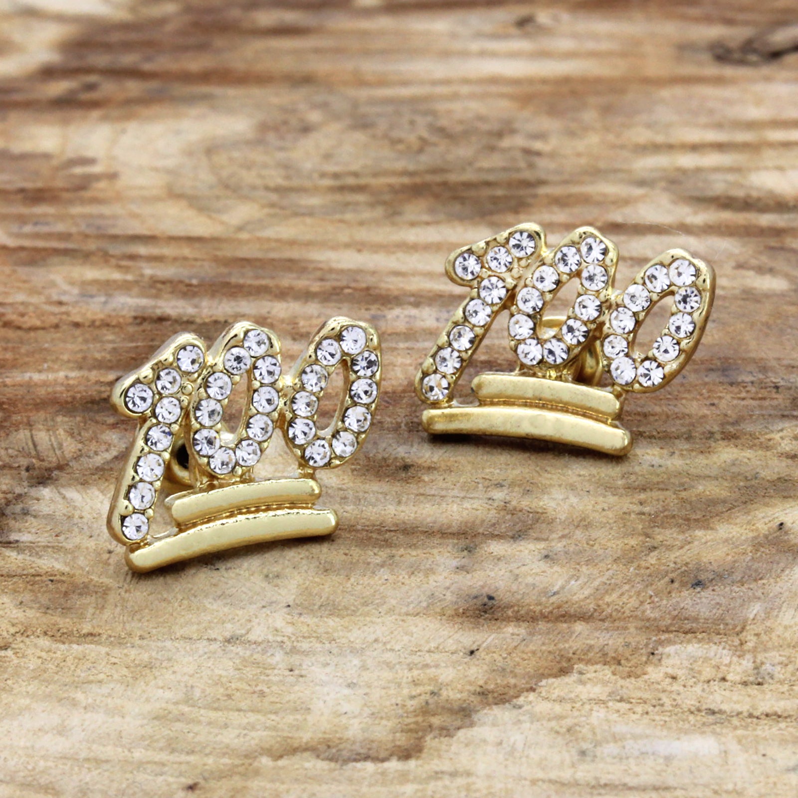 Cz Emoji 100 GOLD FILLED EARRINGS