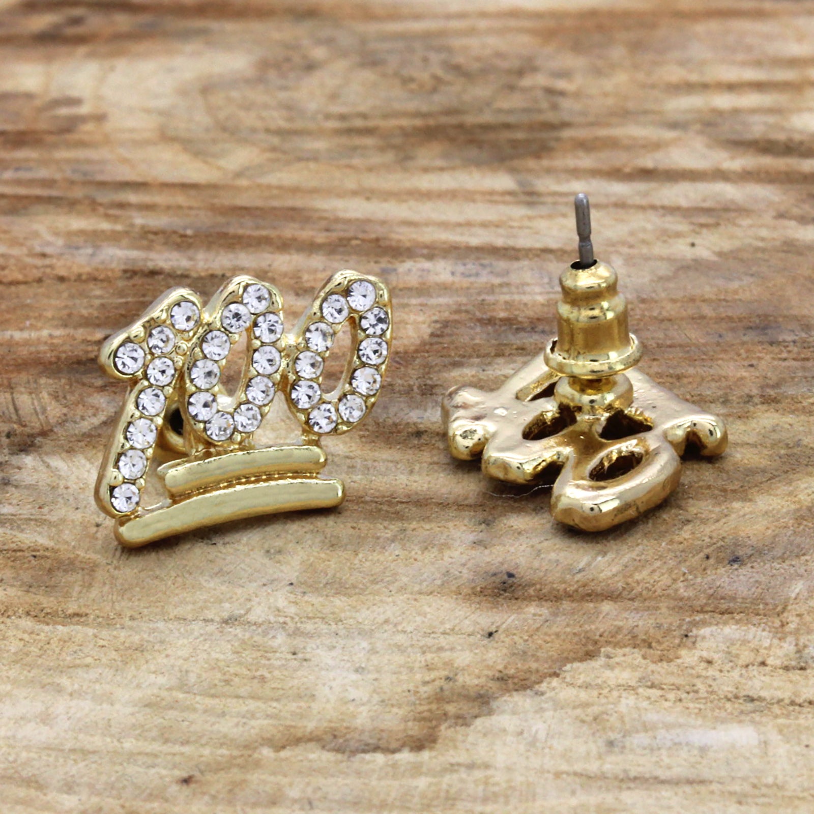 Cz Emoji 100 GOLD FILLED EARRINGS