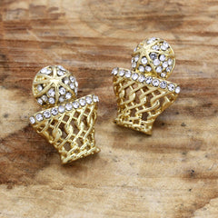 Cz BasketBall GOLD FILLED EARRINGS
