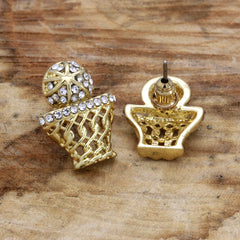 Cz BasketBall GOLD FILLED EARRINGS