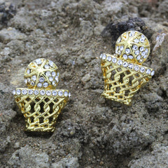 Cz BasketBall GOLD FILLED EARRINGS
