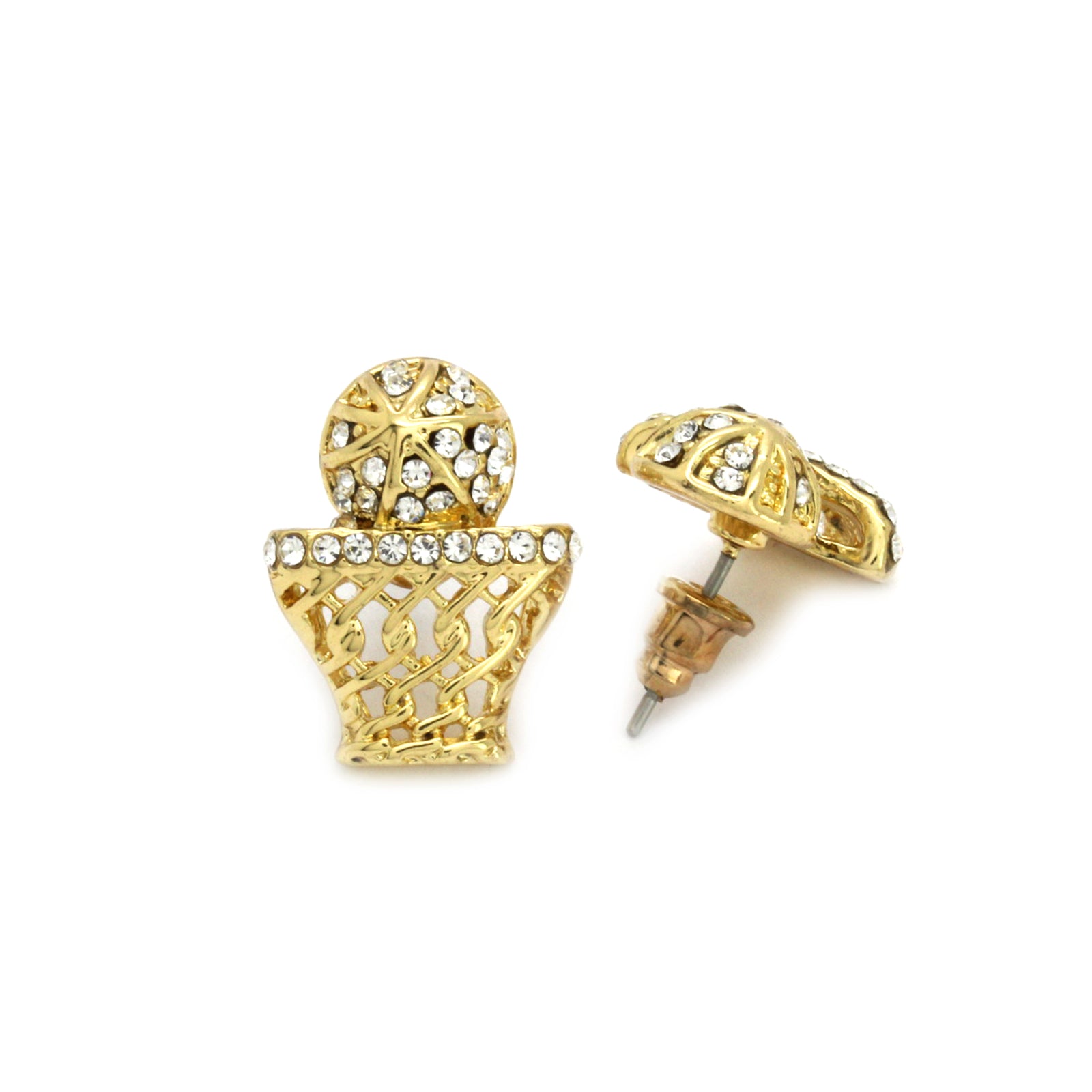 Cz BasketBall GOLD FILLED EARRINGS