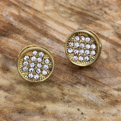 Cz Round Stud GOLD FILLED EARRINGS