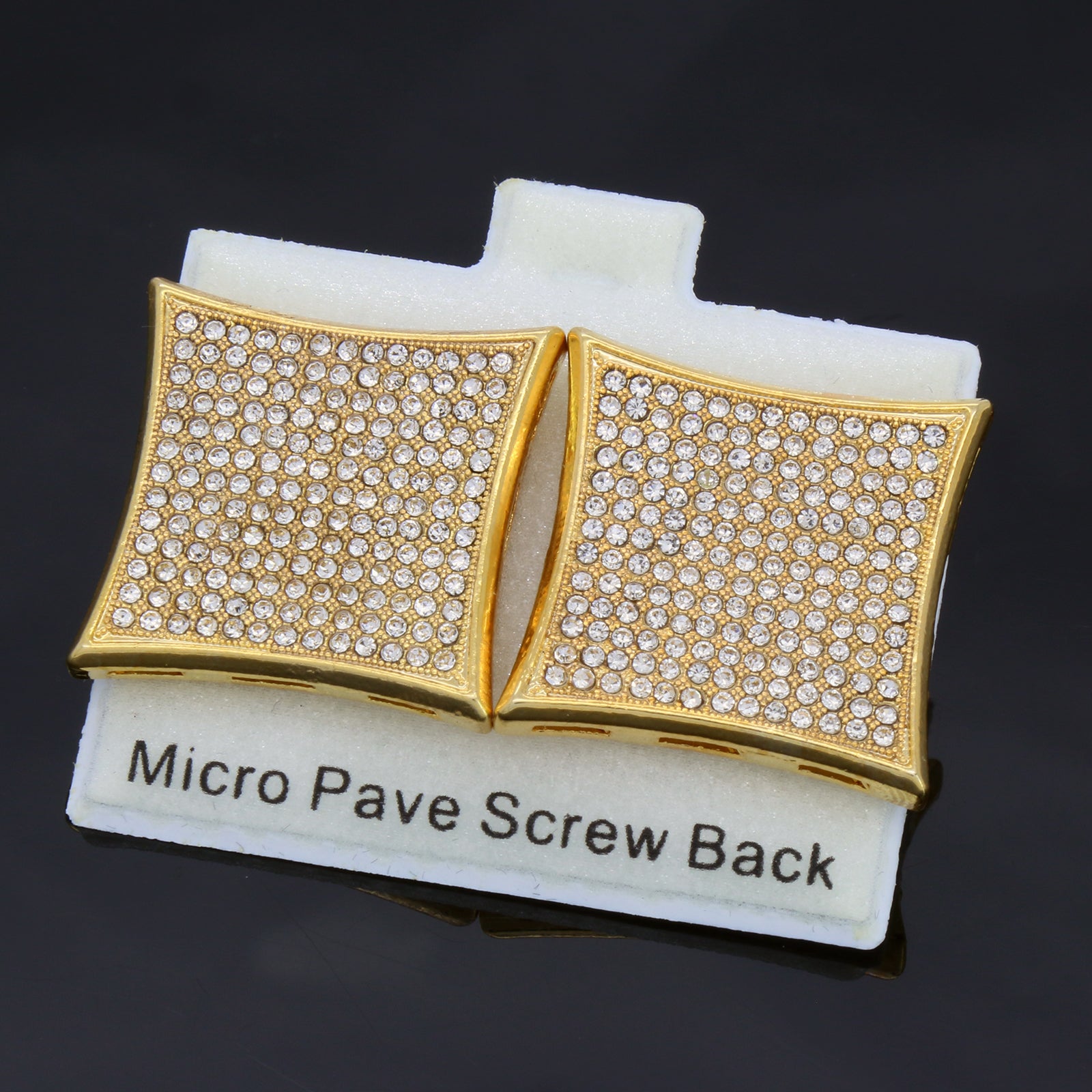 Screw Back Gold Cz 13 Row Kite