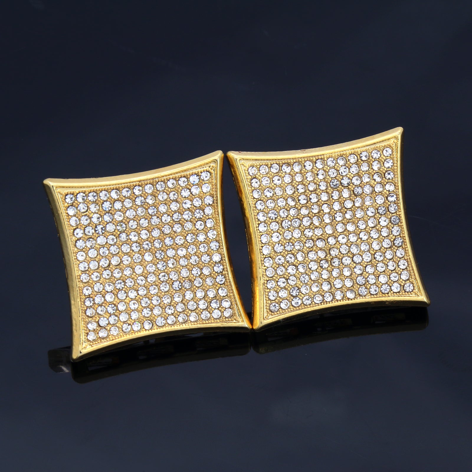 Screw Back Gold Cz 13 Row Kite