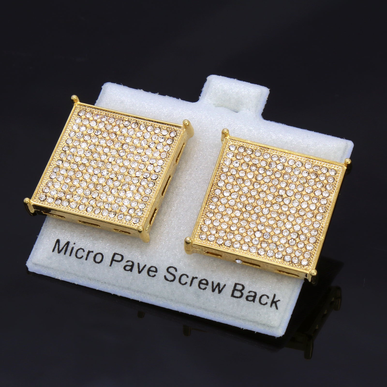 Screw Back Gold Cz 13 Row TC