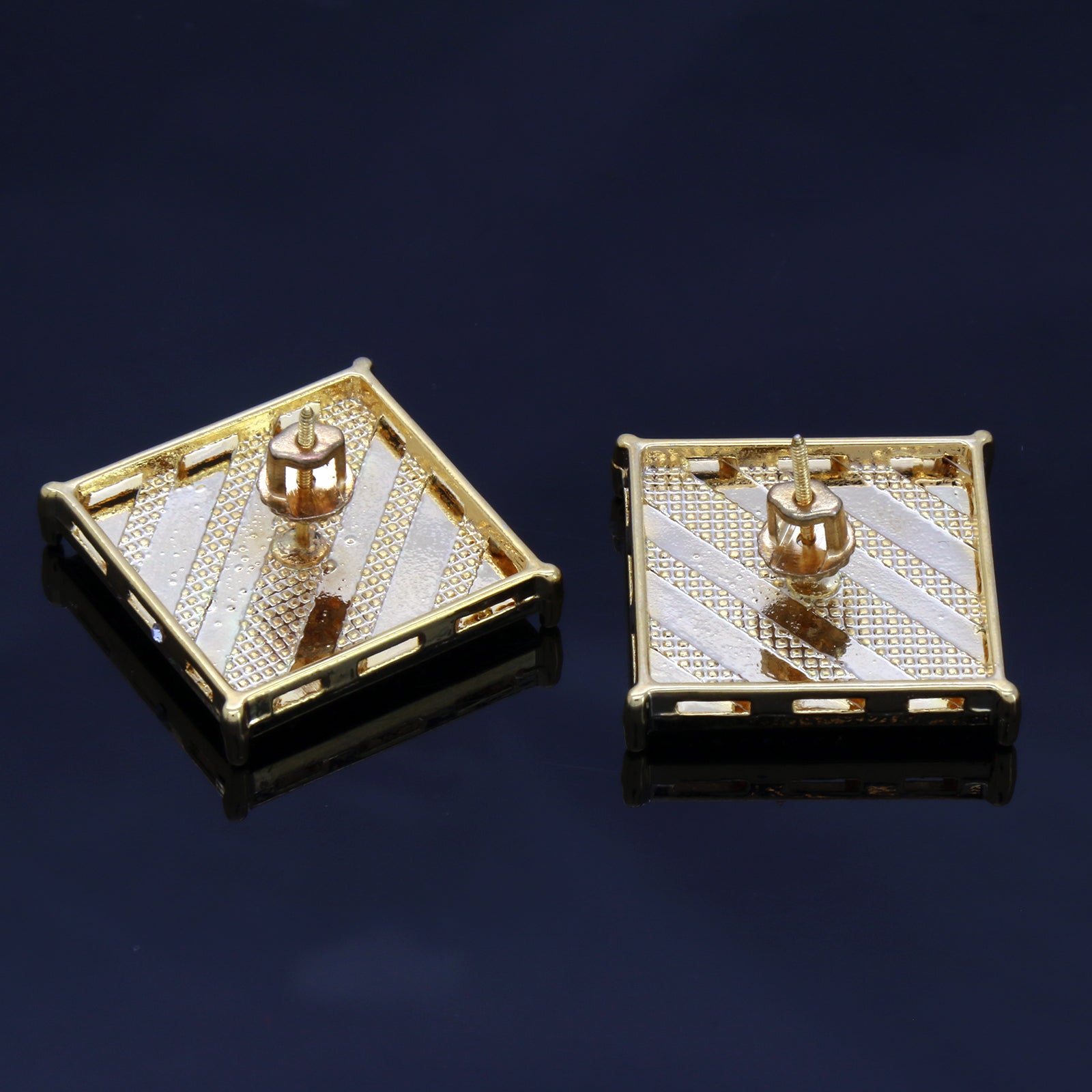 Screw Back Gold Cz 13 Row TC