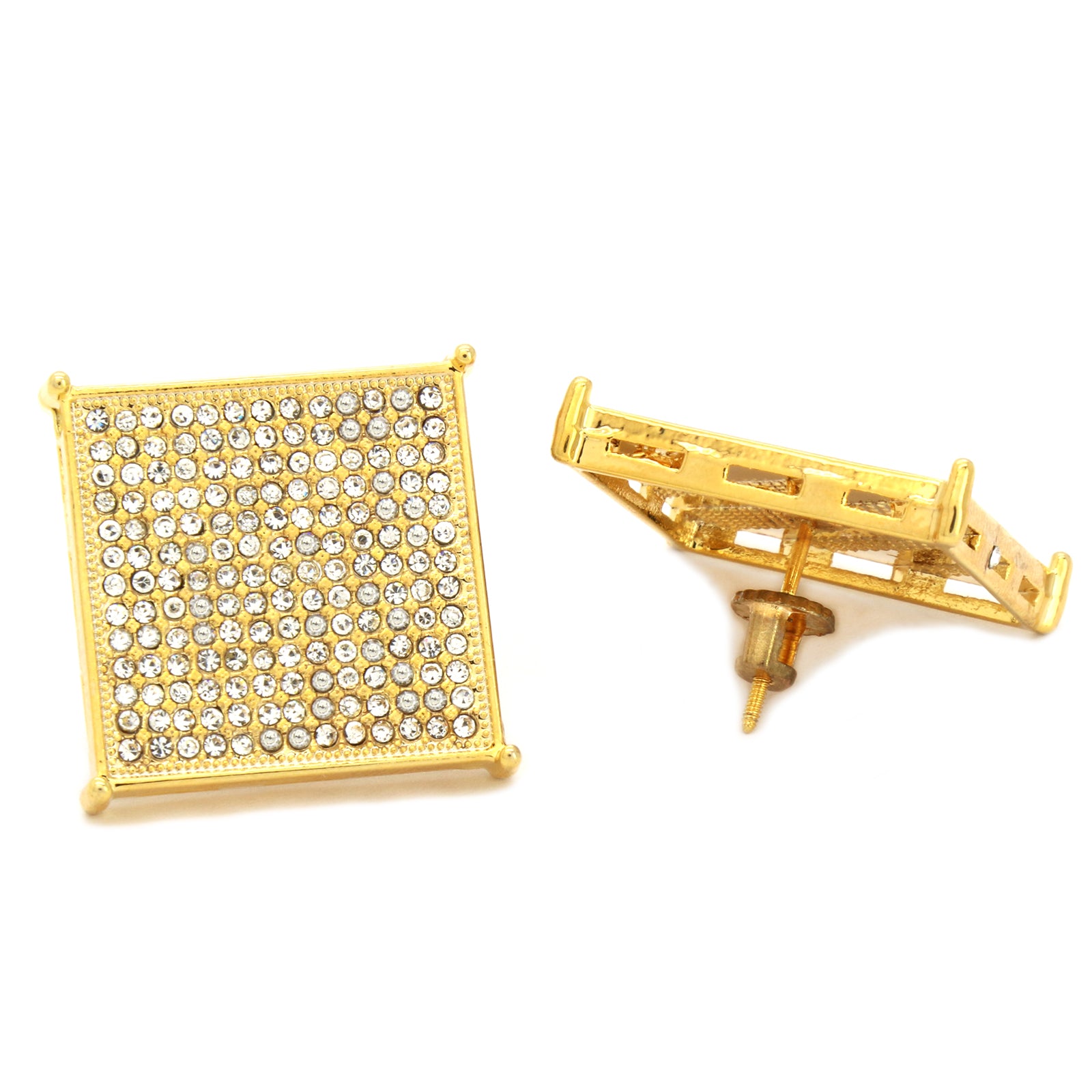Screw Back Gold Cz 13 Row TC