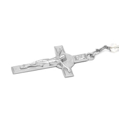 Lupe Epoxy Clear 2 Crystal Rosary With Cross Pendant