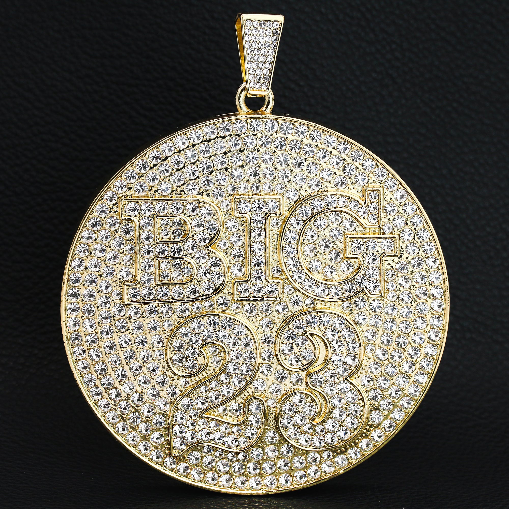 XXL 14K Big 23 Medallion Pendant 14mm Flat Cuban Chain