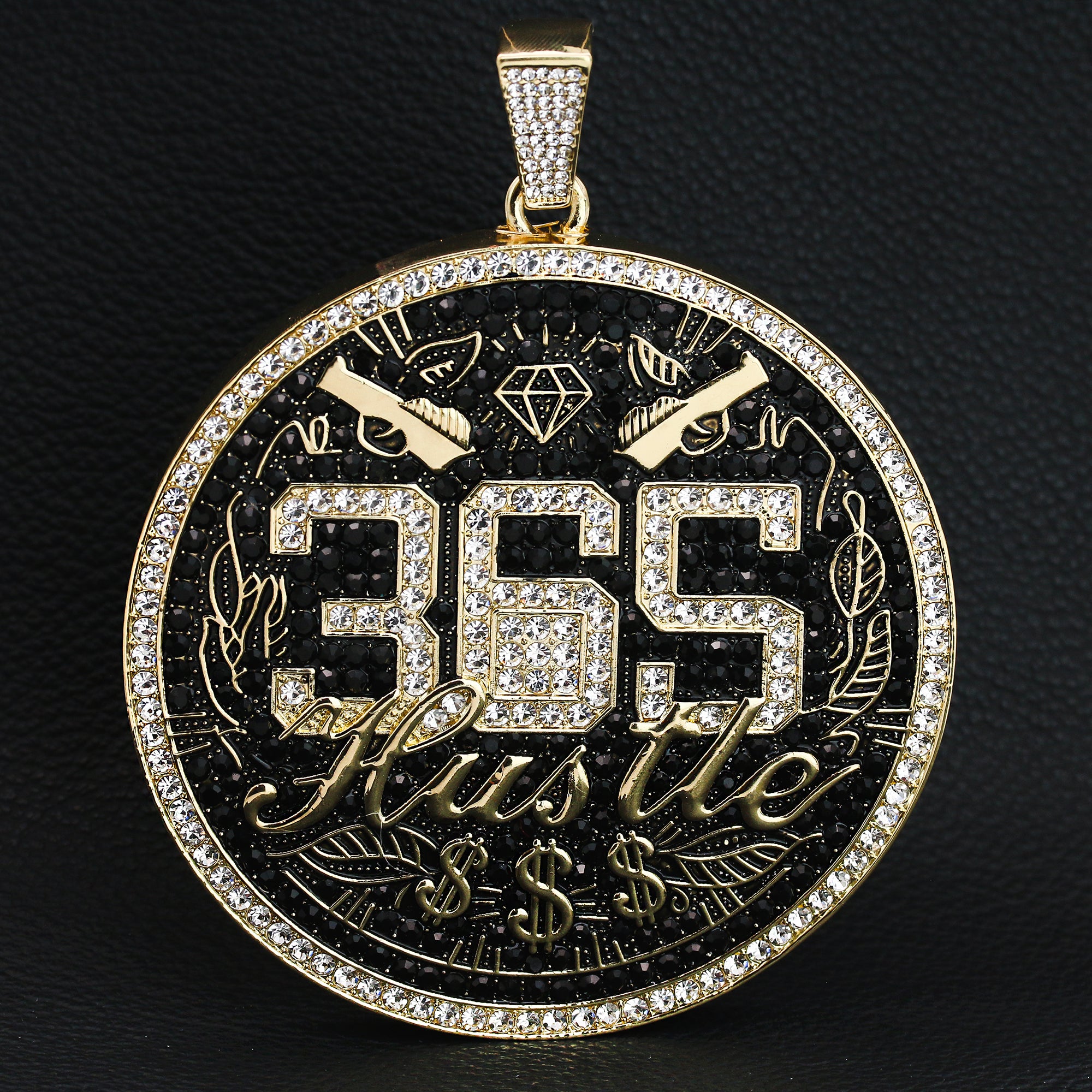 XXL 14k 365 Medallion Hustle Pendant 14mm Cuban Chain