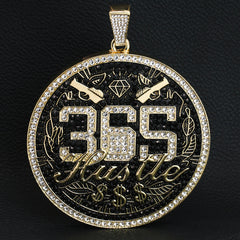 XXL 14k 365 Medallion Hustle Pendant 14mm Cuban Chain