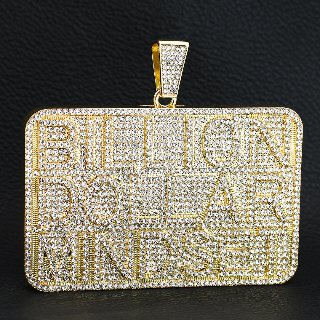 XXL Billion Dollar Pendant & Iced Cuban Chain – 16mm 18"-30" Gold Hip Hop Bling