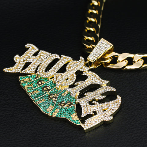 XXL 14k Hustla Huge Pendant 14mm Cuban Chain