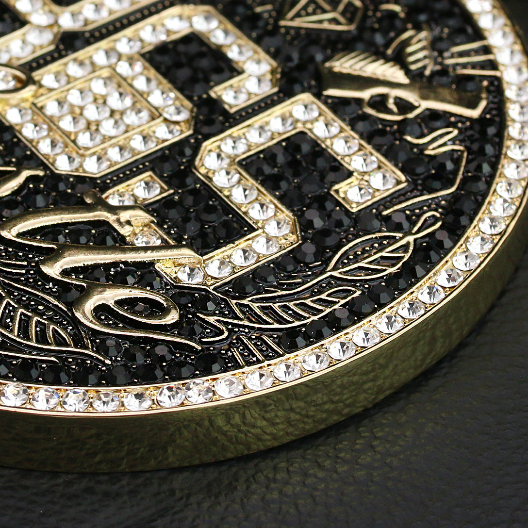 XXL Hustle 365 Medallion Pendant & Iced Cuban Chain – 16mm 18"-30" Gold Bling
