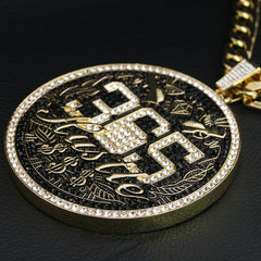 XXL 14k 365 Medallion Hustle Pendant 14mm Cuban Chain
