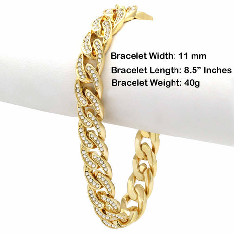 Cuban BRACELET Gold 11 mm 8.5"