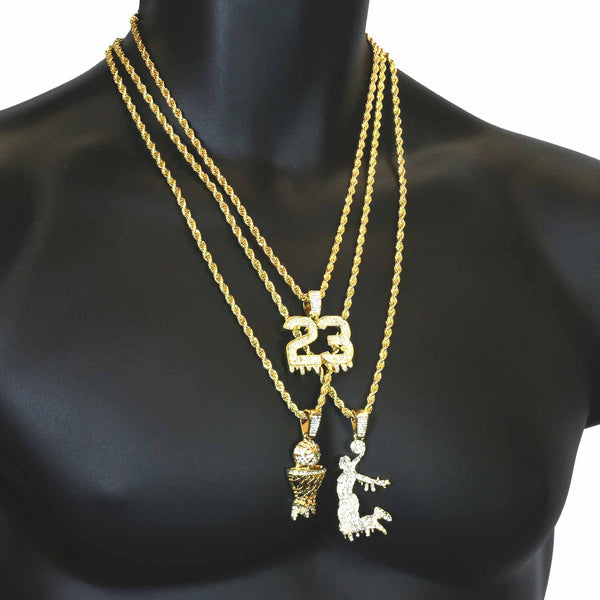 TENNIS CHAIN & GOLD NBA JUMPMAN Necklace  BlingKingstar Jewelry –  BlingKingStar