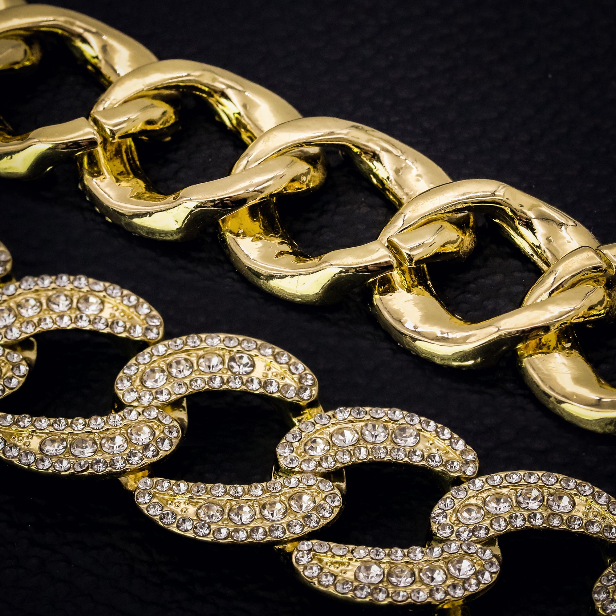 Chunky Cuban Bracelet Link Fully Iced 14k Gold Plated 9" 25mm
