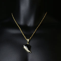 11 Retro "Space Jams" Shoe 14k Gold Pendant 20" Inch 4mm Rope Choker Chain