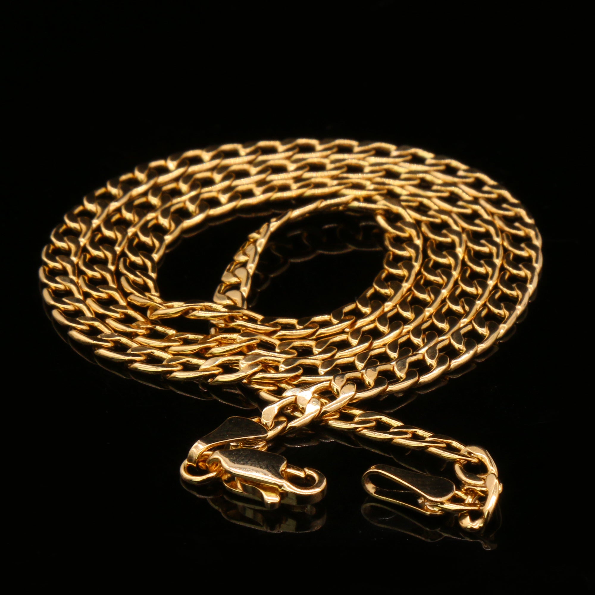 King Crown Diamond Cut Pendant Cuban Chain 14k Gold PT