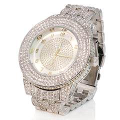 SST1 White Gold Iced Out / Quartz Techno KING Watch