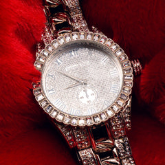 Xll Diamond Cut Ice Out White Gold Techno KING Watch Big Cz