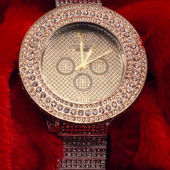 3 Rings Gold/Silver Ice Out Techno KING Watch