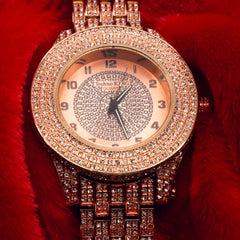 SST1 Rose Gold Iced Out / Quartz Techno KING Watch