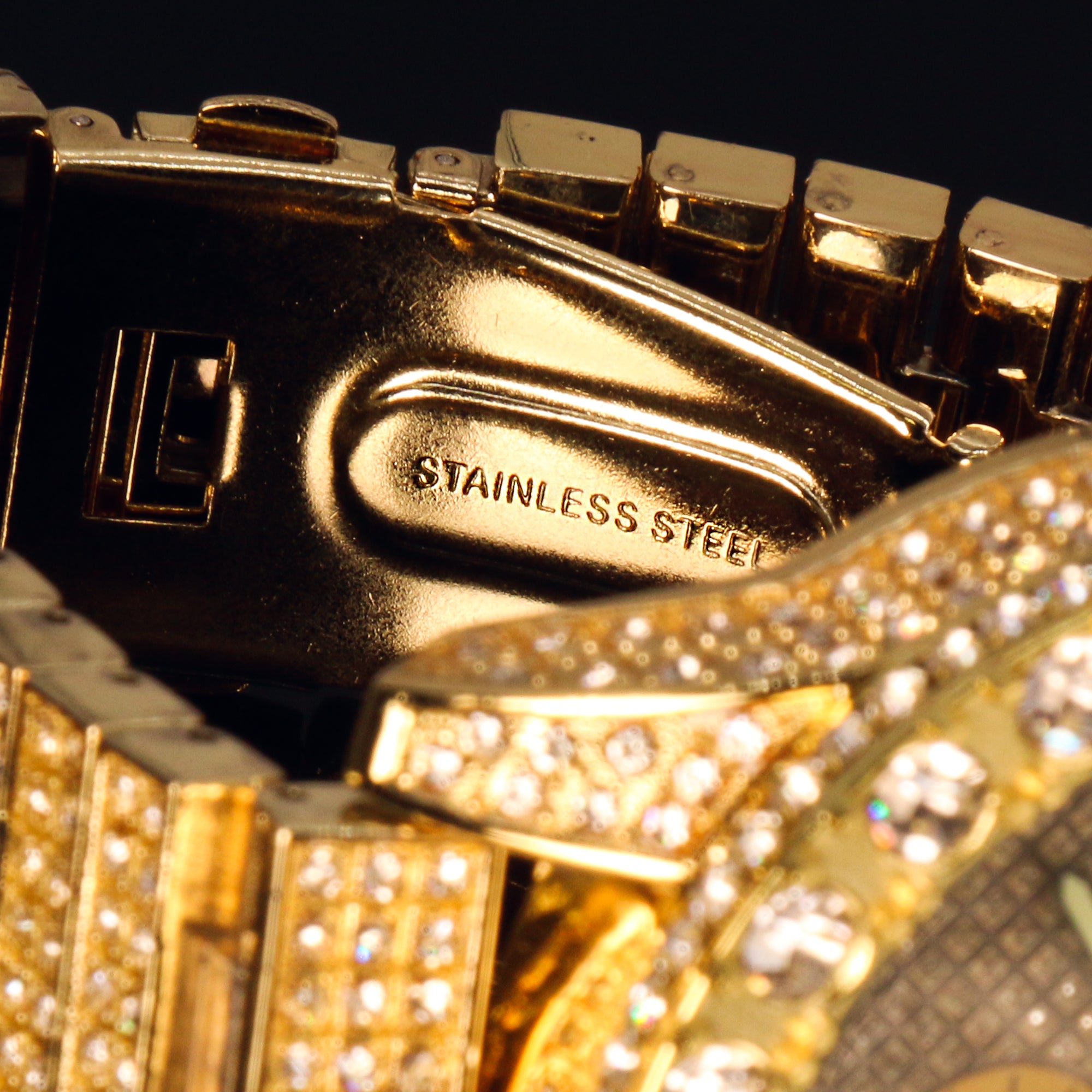 3 Rings Gold Ice Out Techno KING Watch Big Cz