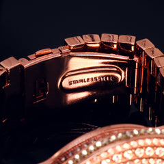SST1 Rose Gold Iced Out / Quartz Techno KING Watch