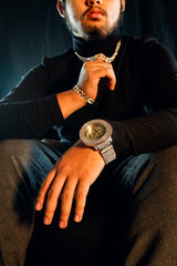 3 Rings Gold/Silver Ice Out Techno KING Watch