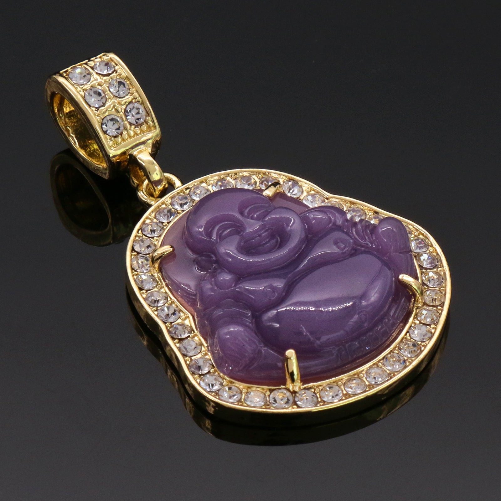 Light Purple Buddha w/ 3mm 24" SST Cuban Chain