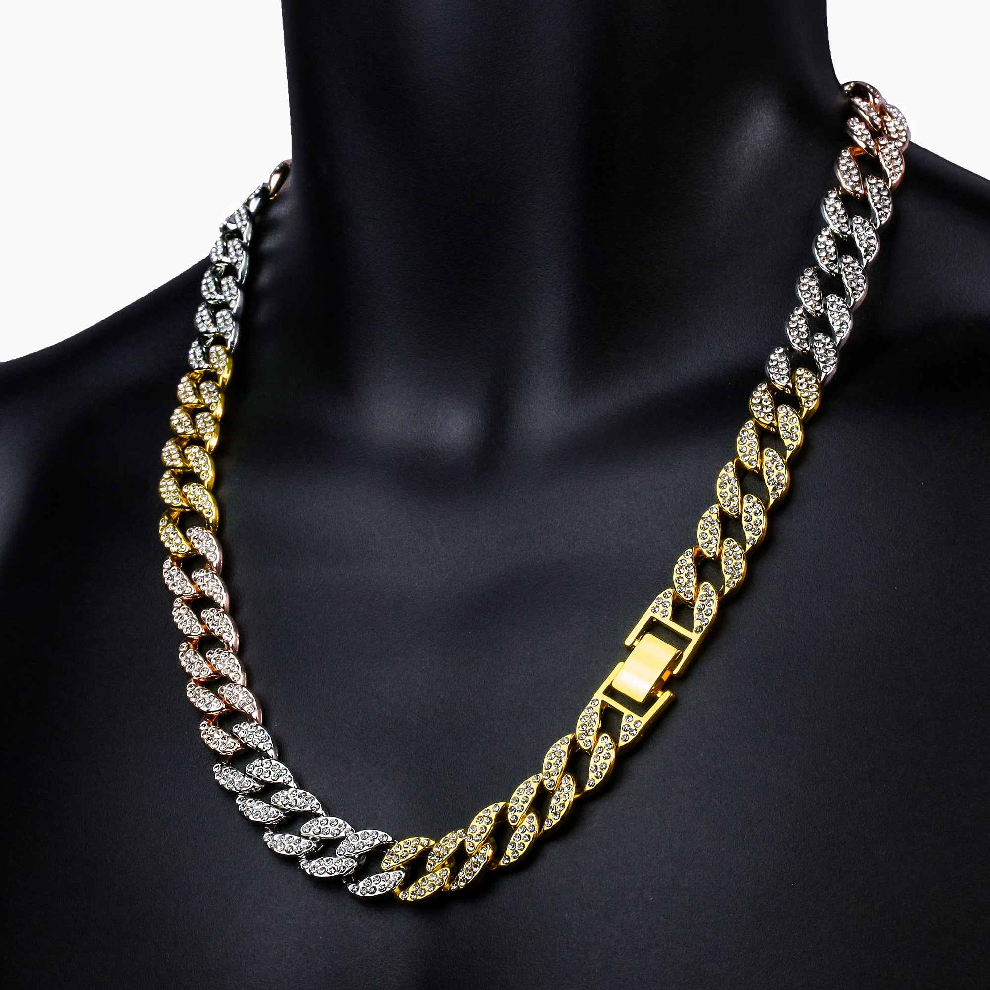 Multicolor Fully Cz Cuban Chain 24" Inches