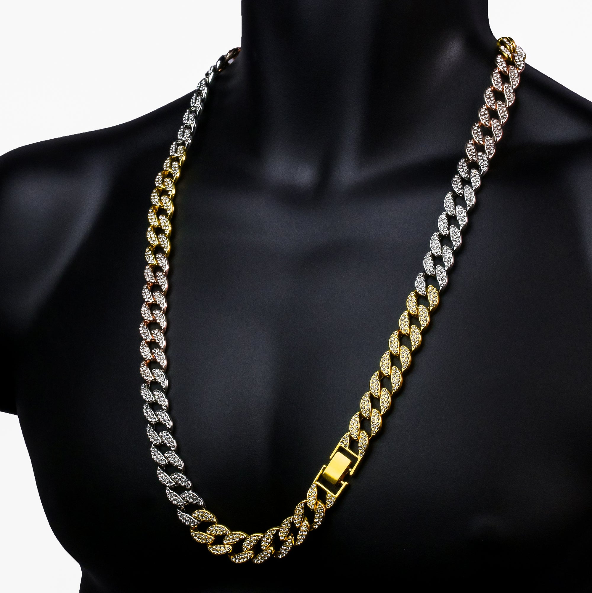 Multicolor Fully Cz Cuban Chain 30" Inches
