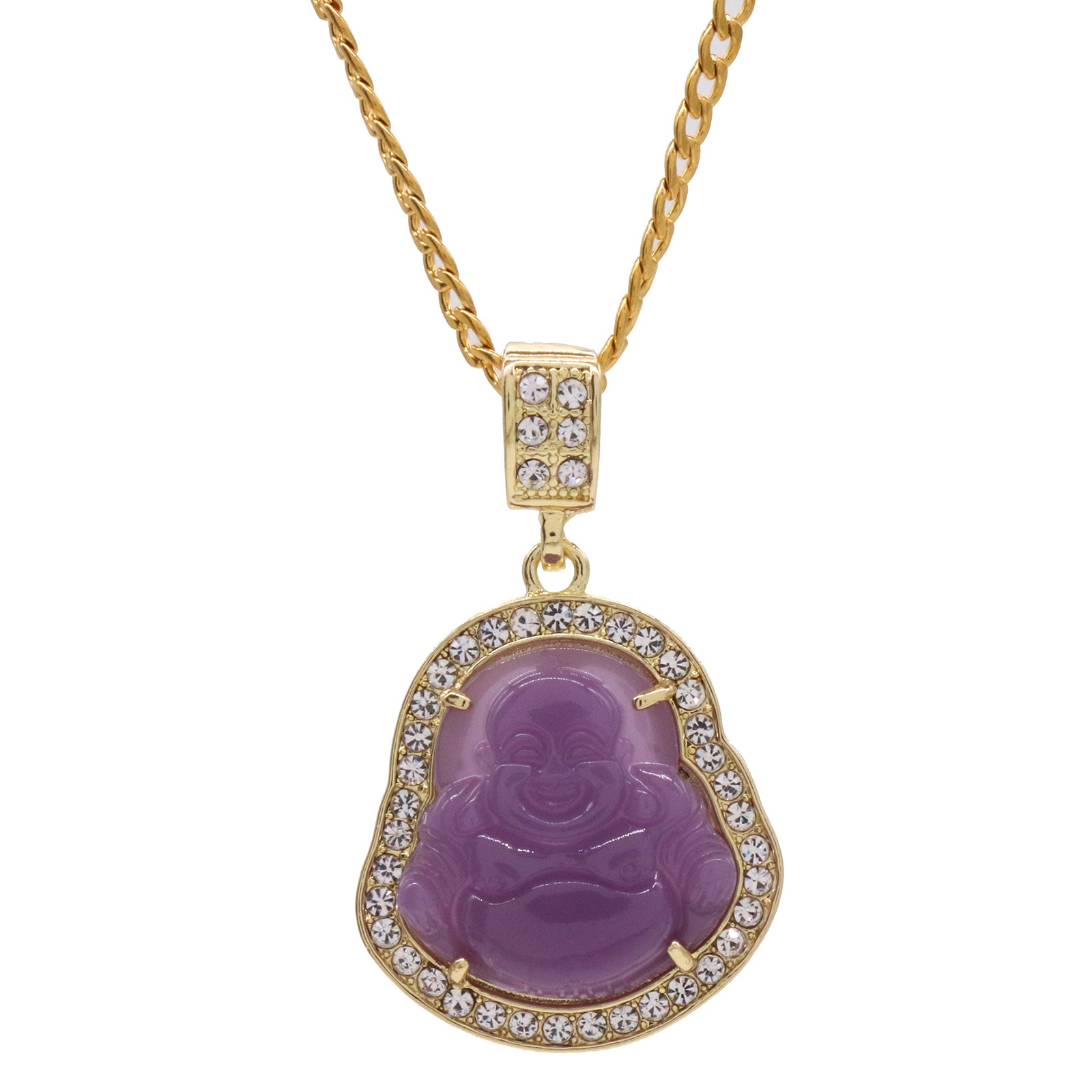 Light Purple Buddha w/ 3mm 24" SST Cuban Chain